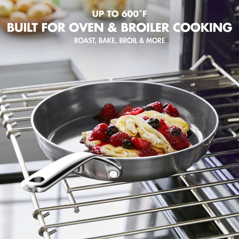 GreenPan GP5 2pc 10 in and 12 in 5Ply Stainless Steel Frying Pan Set - Image 7