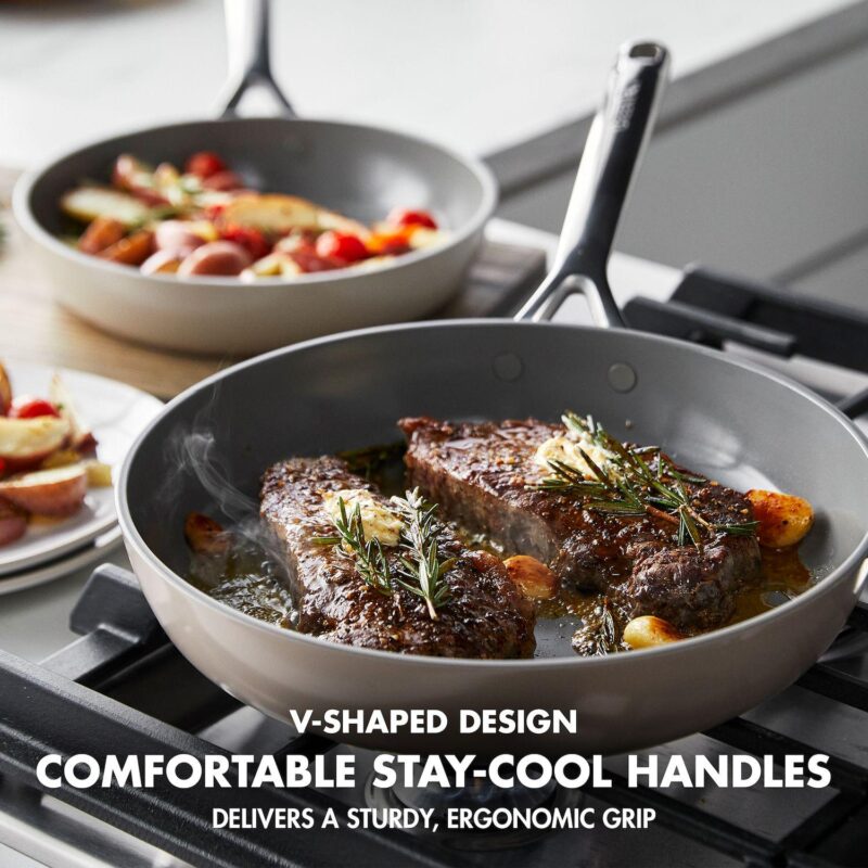 GreenPan GP5 Hard-Anodized Aluminum Healthy Ceramic Nonstick 9.5-in. and 11-in. 2-pc. Frying Pan Skillet Set - Image 10