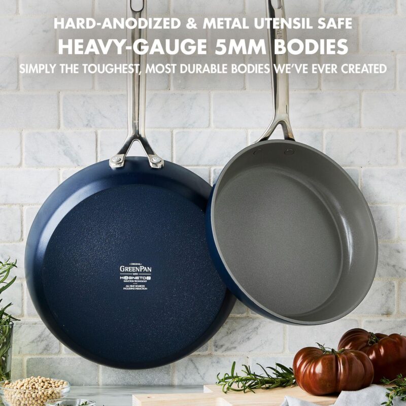 GreenPan GP5 Hard-Anodized Aluminum Healthy Ceramic Nonstick 9.5-in. and 11-in. 2-pc. Frying Pan Skillet Set - Image 7