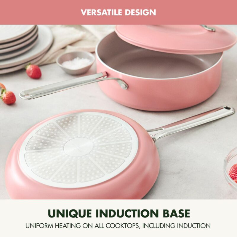 GreenPan Nova 3-pc. Healthy Ceramic Nonstick Cookware Set 10-in. Frypan and 4.37-qt. Saut Pan with Lid - Image 8