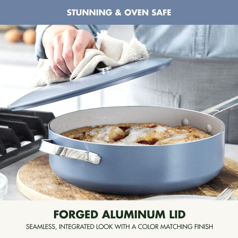 GreenPan Nova 3-pc. Healthy Ceramic Nonstick Cookware Set 10-in. Frypan and 4.37-qt. Saut Pan with Lid - Image 7