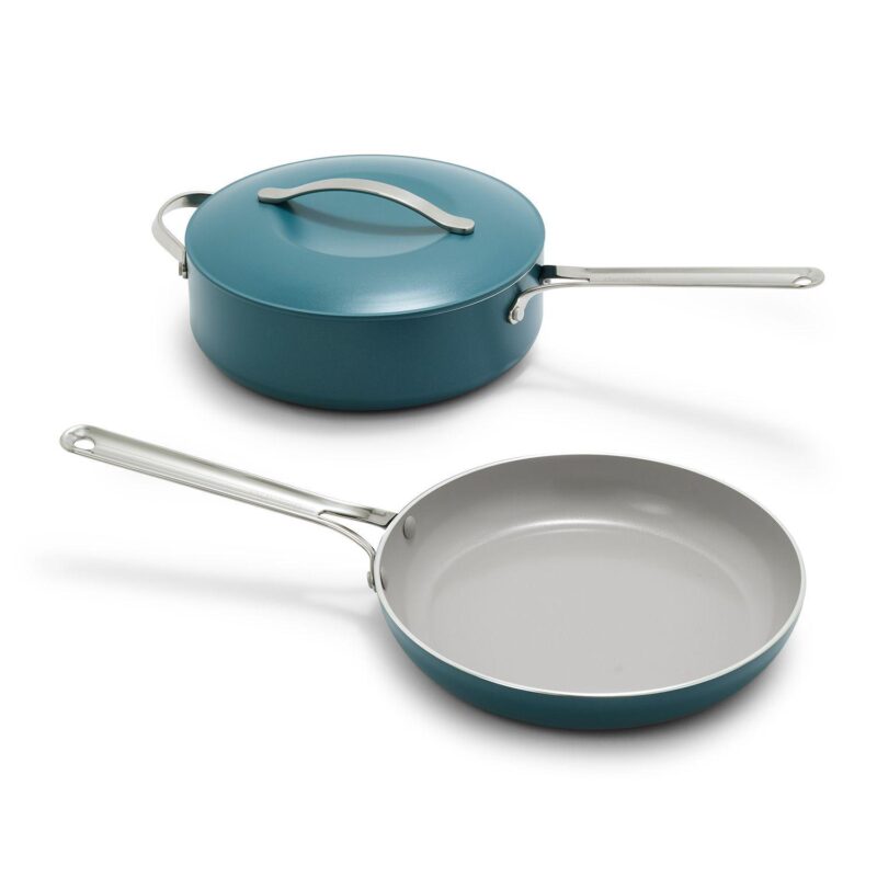 GreenPan Nova 3-pc. Healthy Ceramic Nonstick Cookware Set 10-in. Frypan and 4.37-qt. Saut Pan with Lid - Image 11