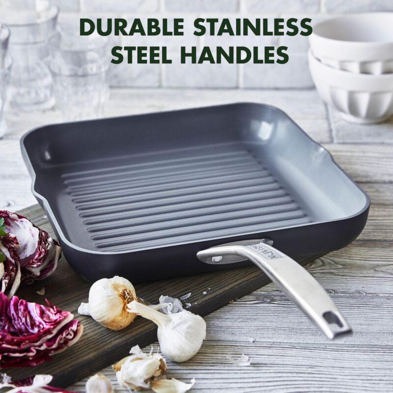 GreenPan Paris Pro 11-in. Ceramic Nonstick Square Grill Pan - Image 4
