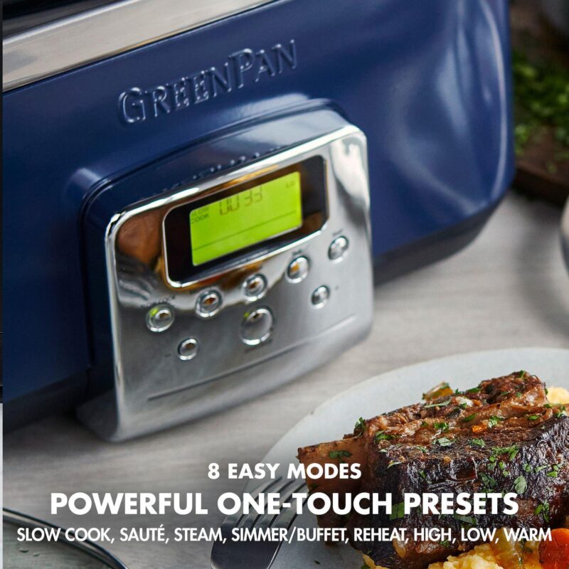 GreenPan Programmable 8-in-1 PFAS-Free Nonstick Ceramic 6-qt. Slow Cooker - Image 8