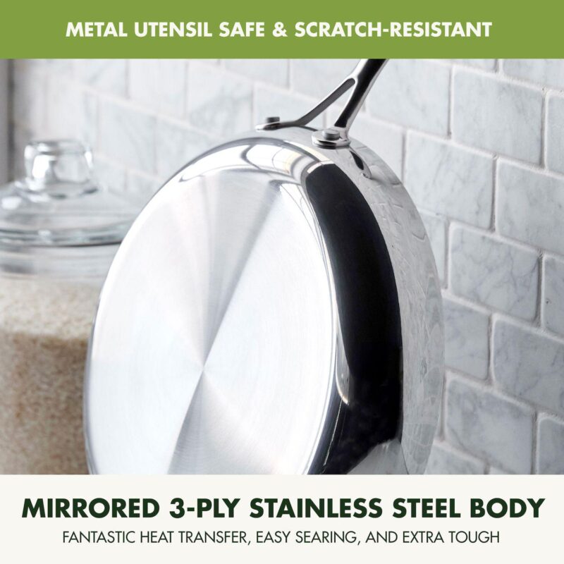 GreenPan Valencia Pro 8-in. Stainless Steel Fry Pan - Image 3