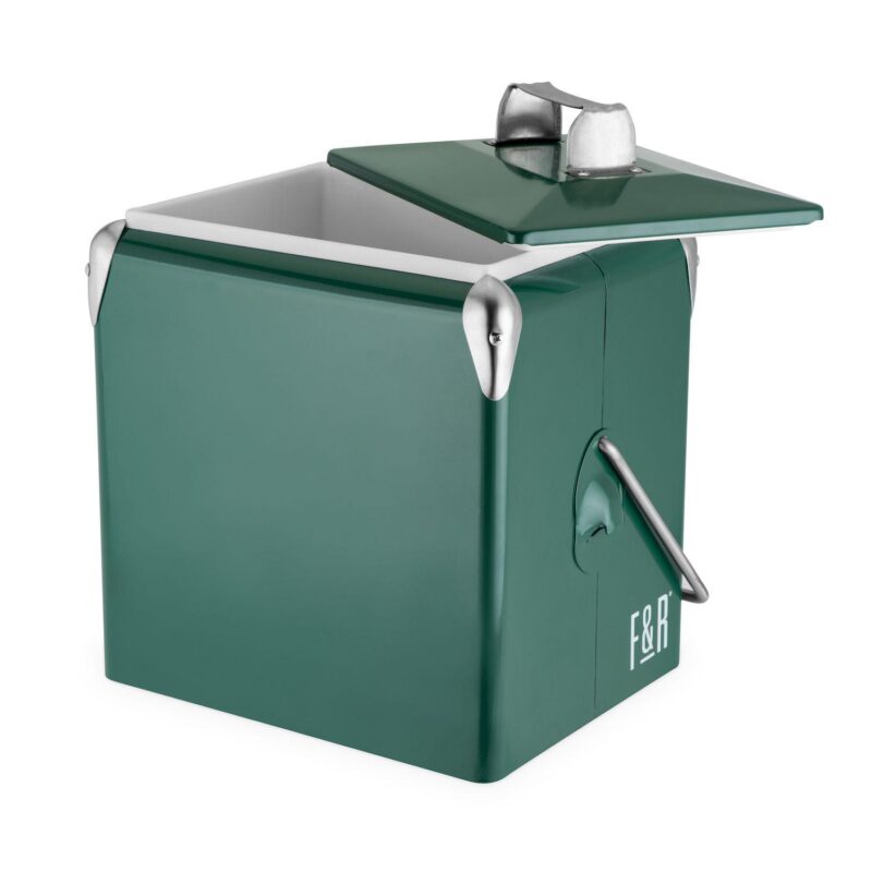 Green Vintage Metal Cooler by Foster and Rye - Image 2