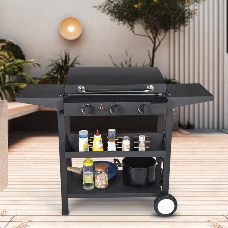 HONGGE 3-Burner Propane Flat Top Gas Grill Griddle, for BBQ, Camping - Image 9