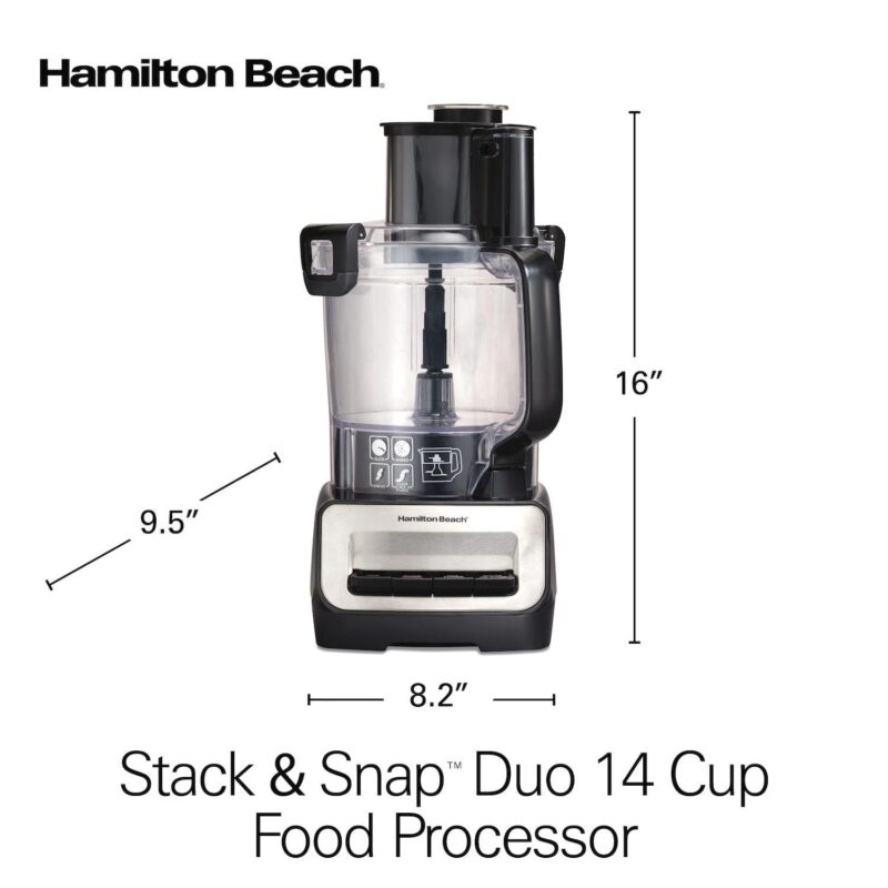 Hamilton Beach 14-Cup Stack and Snap Duo Food Processor - Image 8