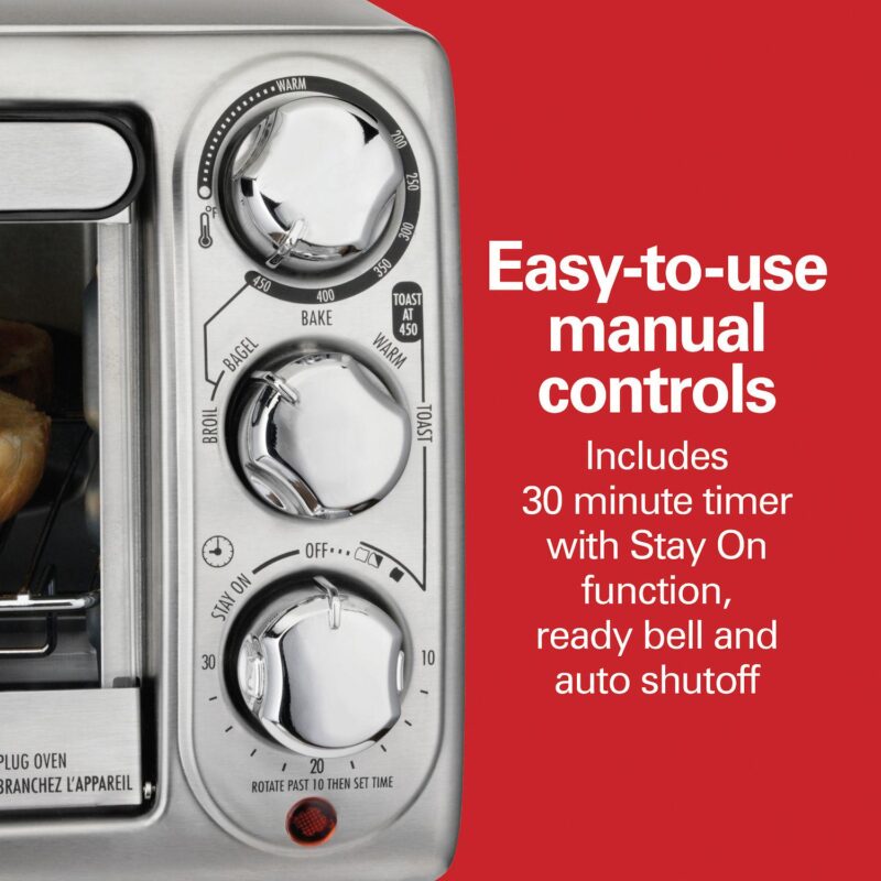 Hamilton Beach 4-Slice Stainless Steel Toaster Oven - Image 5