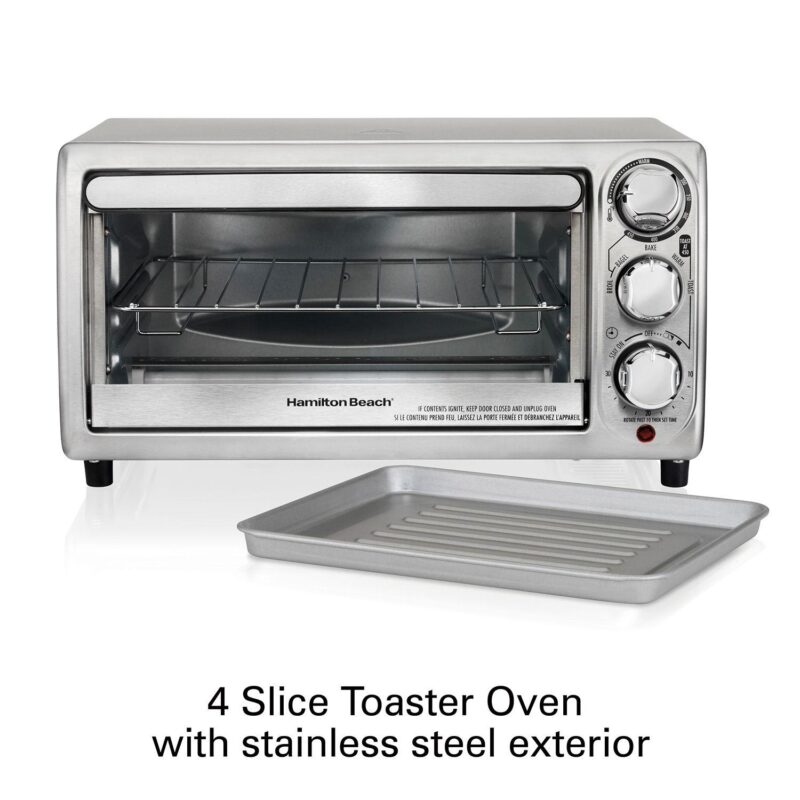 Hamilton Beach 4-Slice Stainless Steel Toaster Oven - Image 2