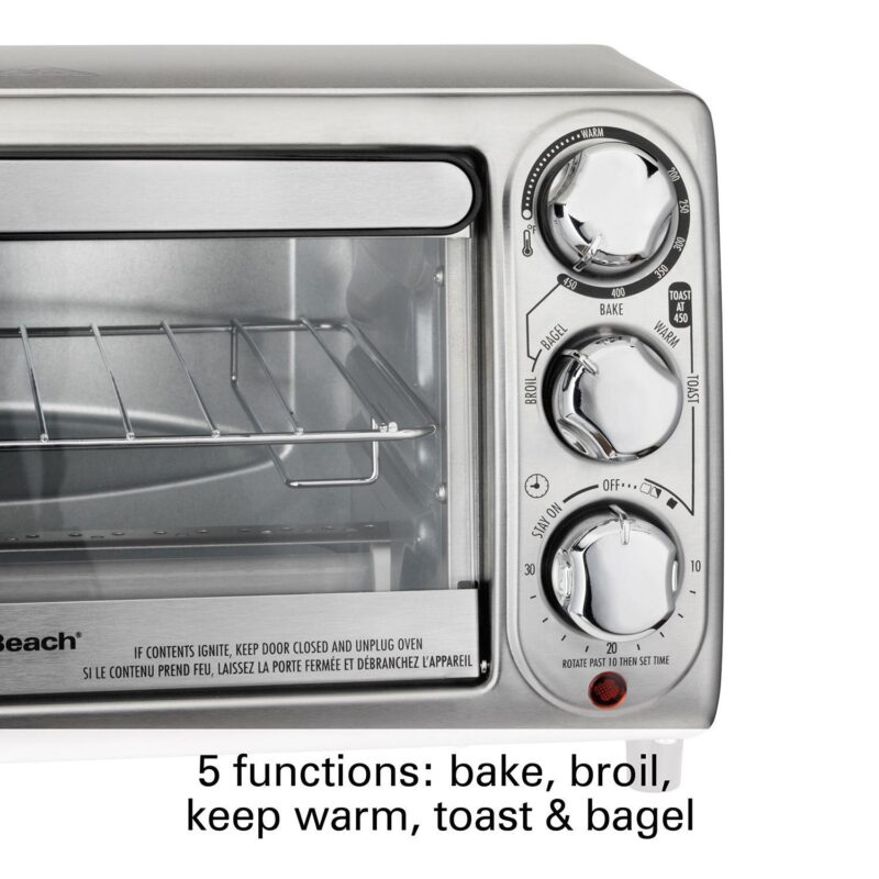 Hamilton Beach 4-Slice Stainless Steel Toaster Oven - Image 3