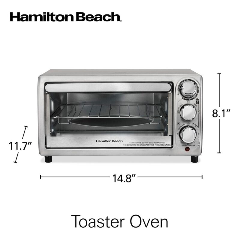 Hamilton Beach 4-Slice Stainless Steel Toaster Oven - Image 9