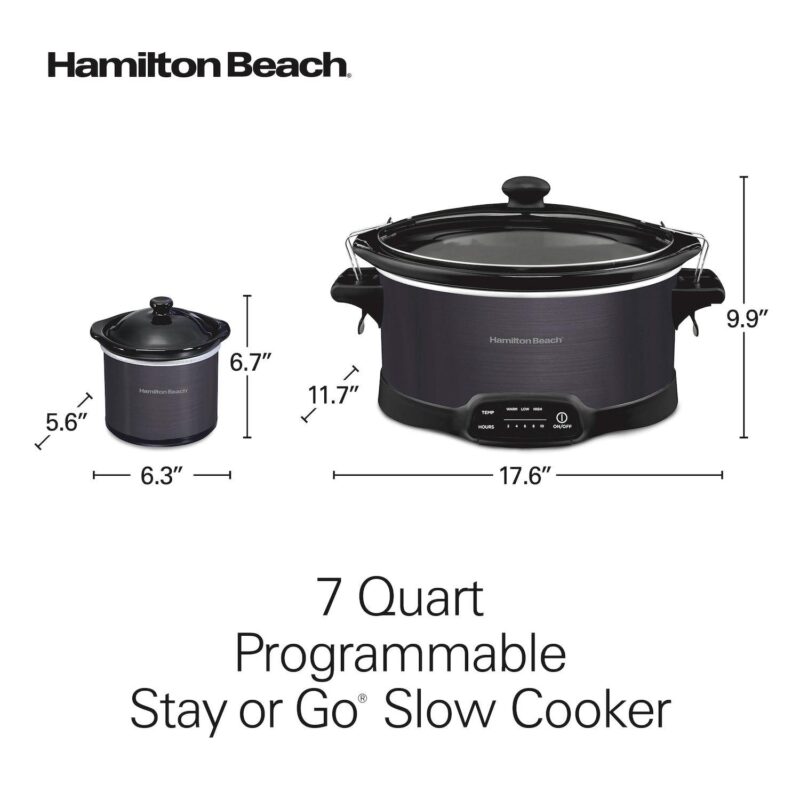 Hamilton Beach 7-qt. Programmable Slow Cooker with Party Dipper Food Warmer - Image 9