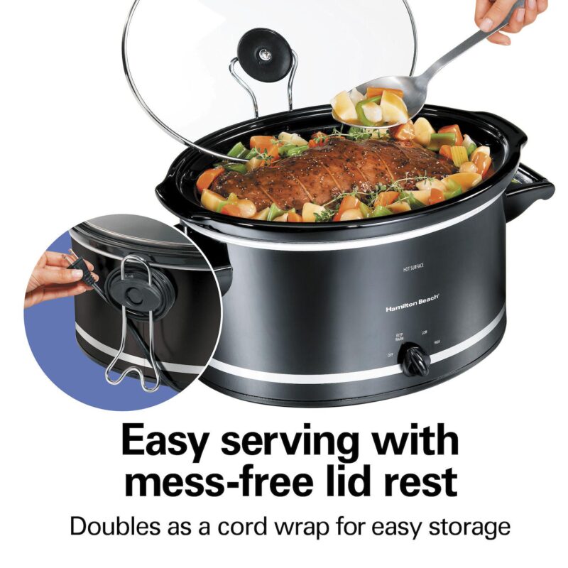 Hamilton Beach 8 Qt Slow Cooker with Lid Rest - Image 2