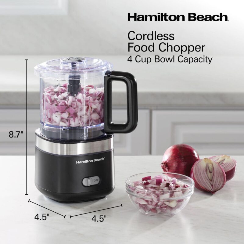 Hamilton Beach Cordless 4 Cup Food Chopper - Image 3