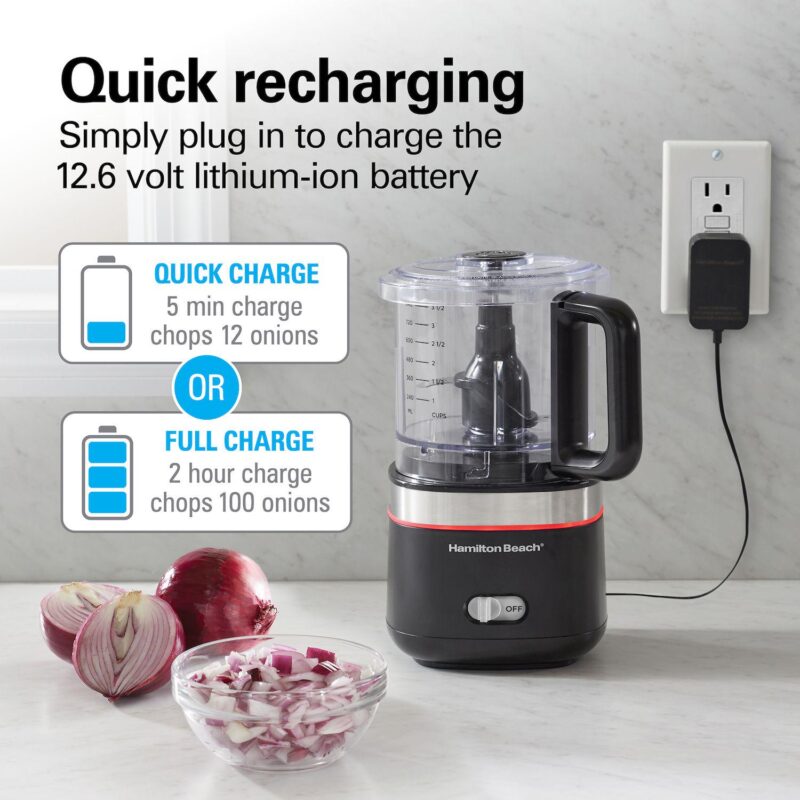 Hamilton Beach Cordless 4 Cup Food Chopper - Image 6