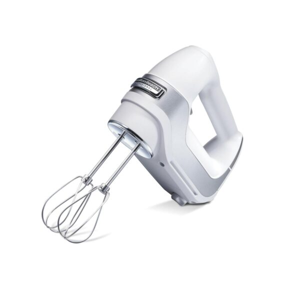 Hamilton Beach Professional 5-Speed Electric Hand Mixer, High Performance DC Motor, QuickBurst, Slow Start Speed, Stainless Steel Beaters and Whisk, White, 62652