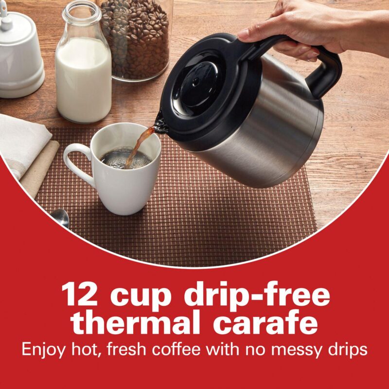 Hamilton Beach Programmable Front-Fill 12 Cup Coffee Maker with Thermal Carafe - Image 5