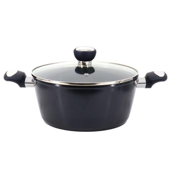 Hawke 4.2 Quart Ceramic Nonstick Aluminum Dutch Oven with Lid in Dark Blue