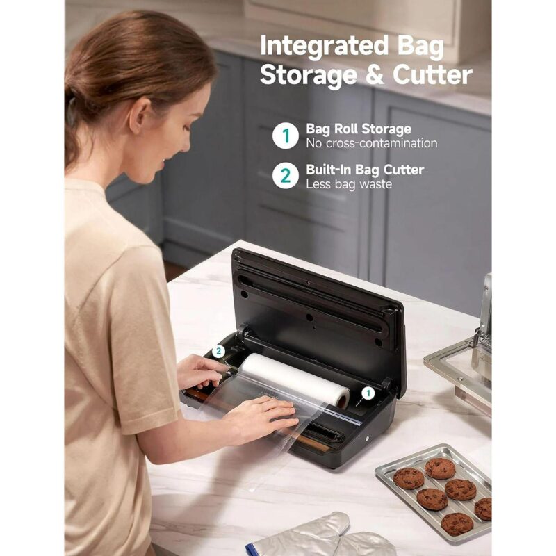 Hicozy Automatic Food Vacuum Sealer With Built-in Cutter And Bag Storage - Image 3