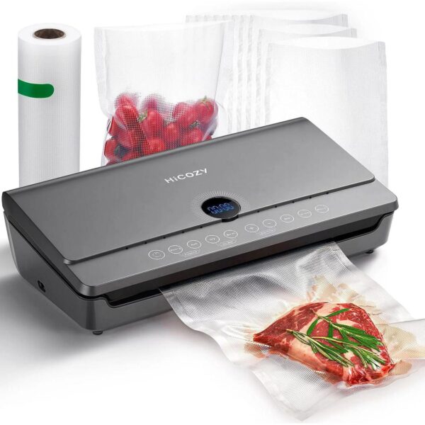 Hicozy Automatic Food Vacuum Sealer With Built-in Cutter And Bag Storage