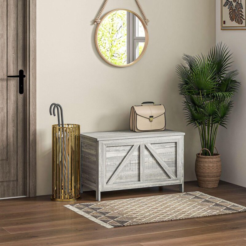 Homcom 19  Farmhouse Storage Chest Organizer - Image 3