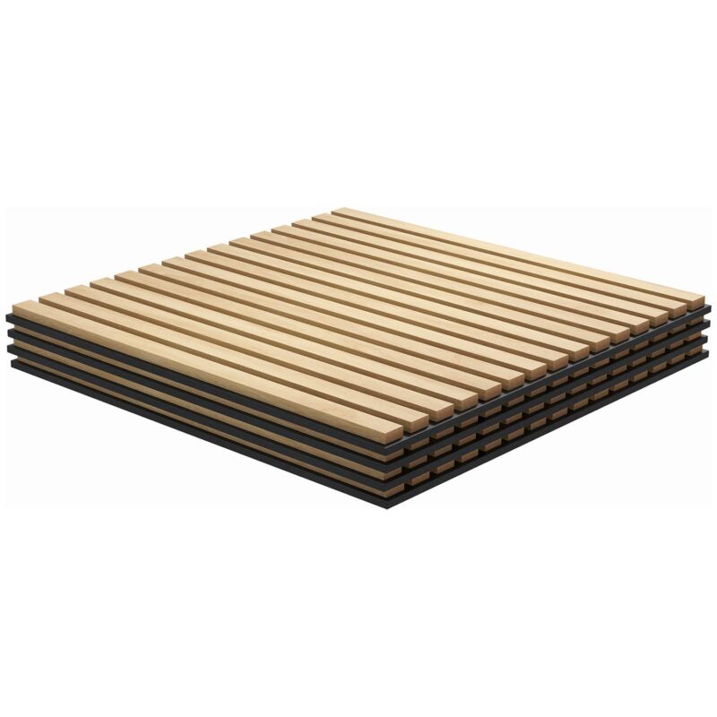 Homcom 4 Pack Acoustic Wall Panels, 24  X 24  Wood Wall Panels - Image 2