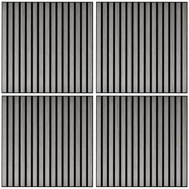 Homcom 4 Pack Acoustic Wall Panels, 24  X 24  Wood Wall Panels - Image 5