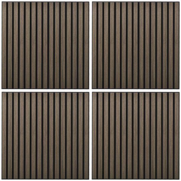 Homcom 4 Pack Acoustic Wall Panels, 24  X 24  Wood Wall Panels