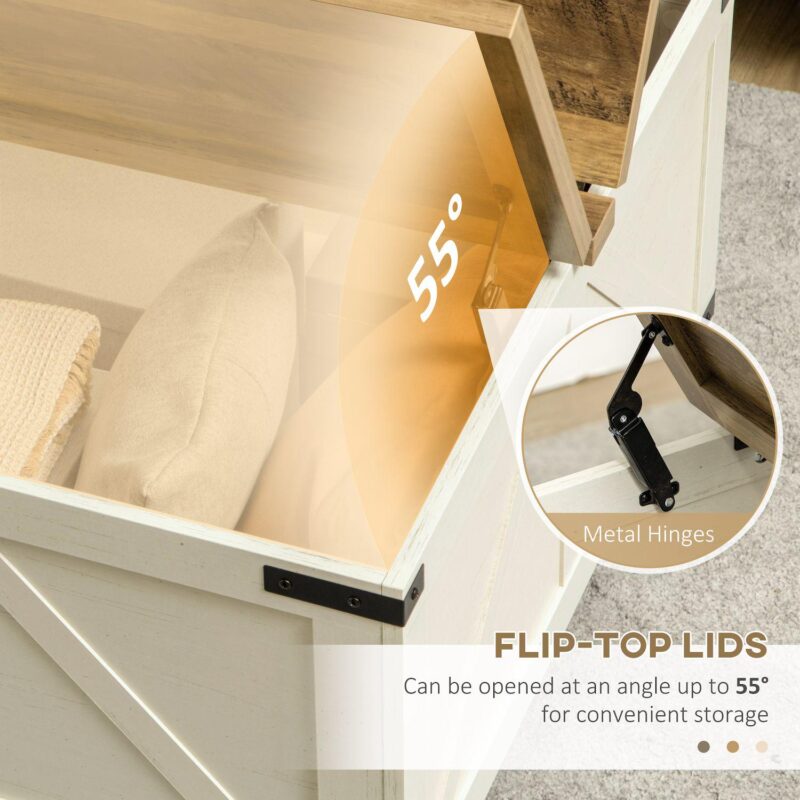 Homcom Coffee Table With Flip Top Hidden Storage, Square Center Table White - Image 5