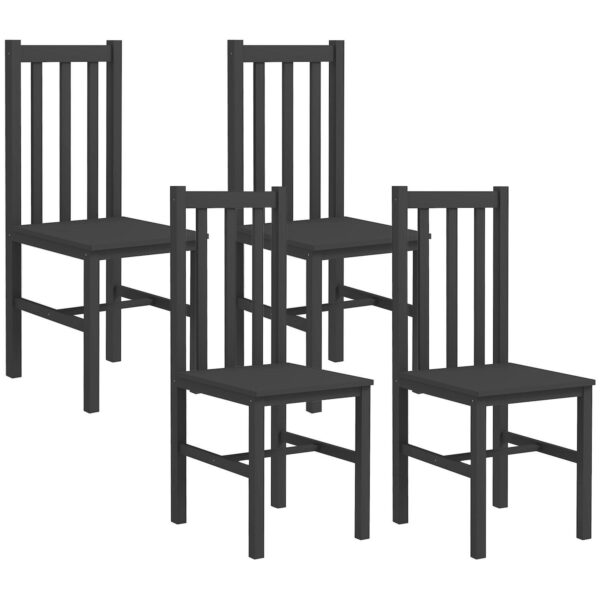 Homcom Farmhouse Armless Dining Chairs, Set Of 4 With Slat Back