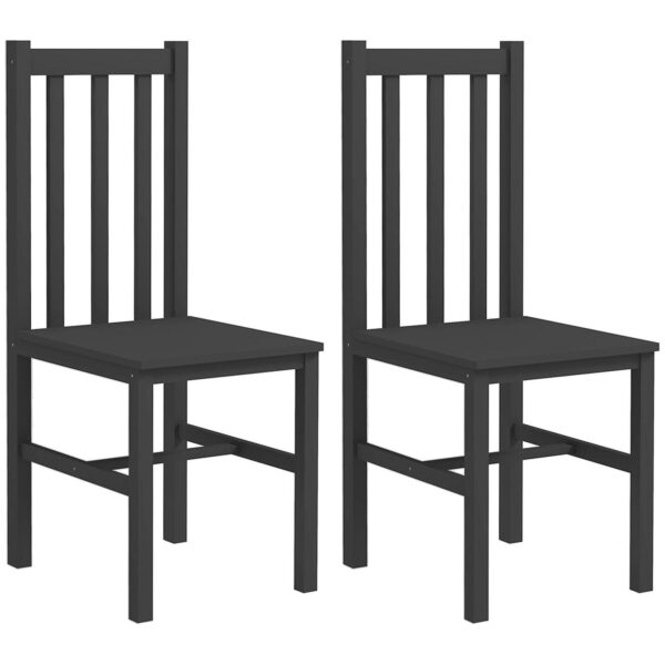 Homcom Farmhouse Armless Dining Chairs, Set Of 2 With Slat Back