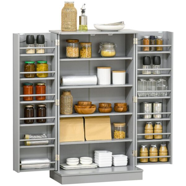 Homcom Kitchen Pantry Storage Cabinet W/ 5-tier Shelving, 12 Spice Racks