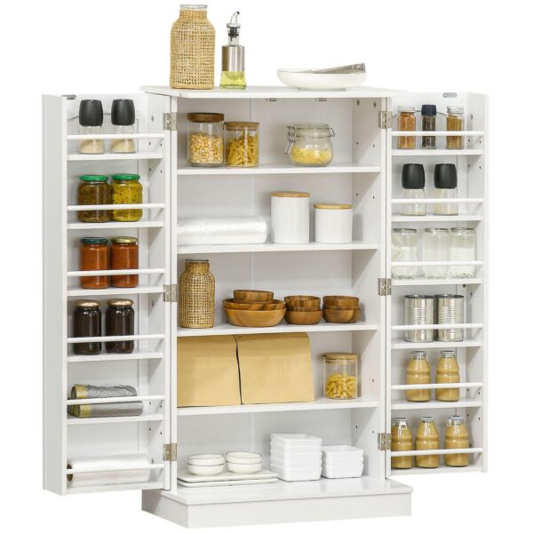 Homcom Kitchen Pantry Storage Cabinet W/ 5-tier Shelving, 12 Spice Racks