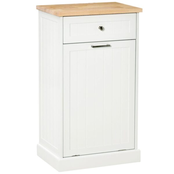 Homcom Kitchen Tilt Out Trash Bin Cabinet, Free Standing Recycling Cabinet