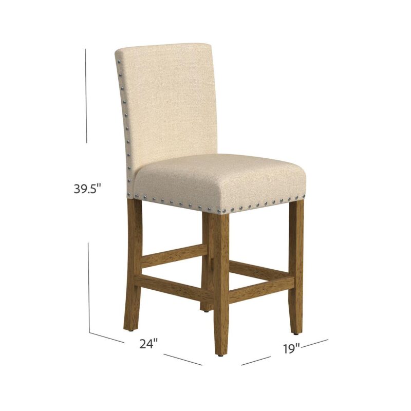 HomePop Blake Nailhead Counter Stool - Image 7