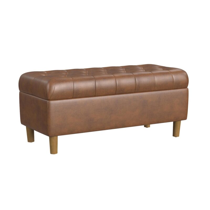 HomePop Button Tufted Storage Bench - Image 11