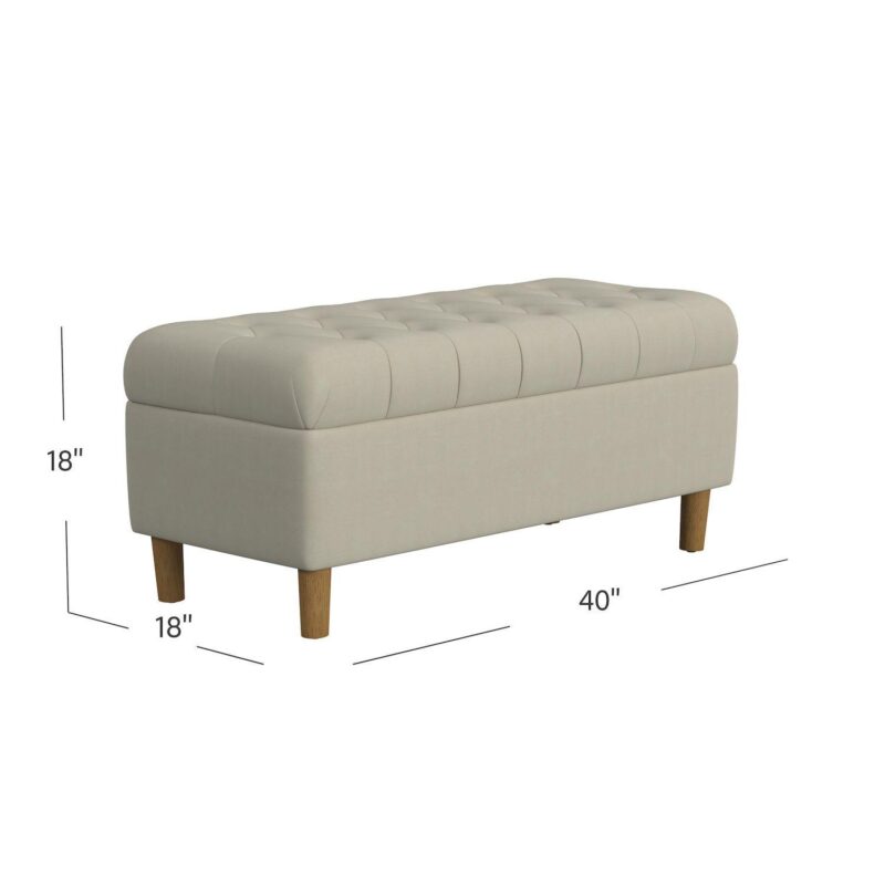 HomePop Button Tufted Storage Bench - Image 8
