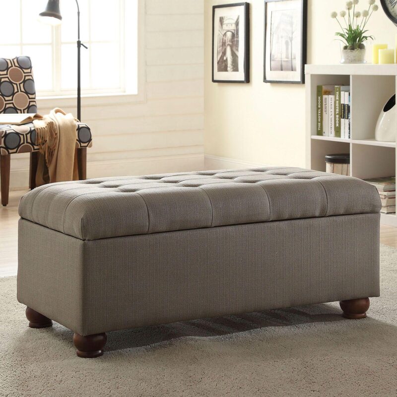 HomePop Button Tufted Storage Bench - Image 2
