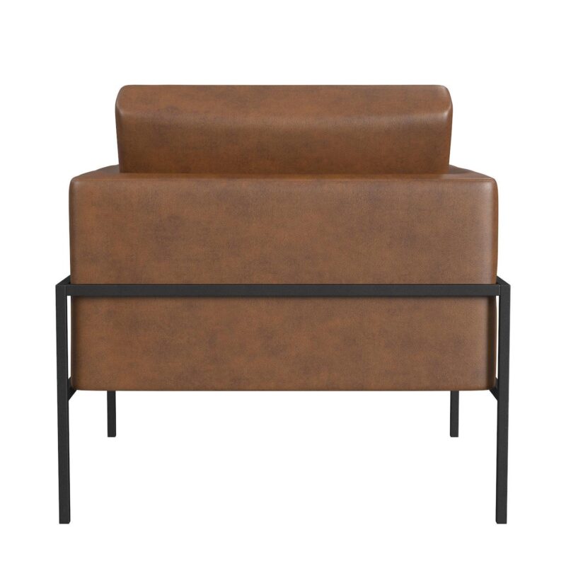 HomePop Faux Leather Metal Accent Chair - Image 7