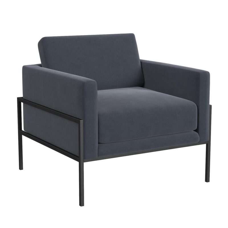 HomePop Faux Leather Metal Accent Chair - Image 13