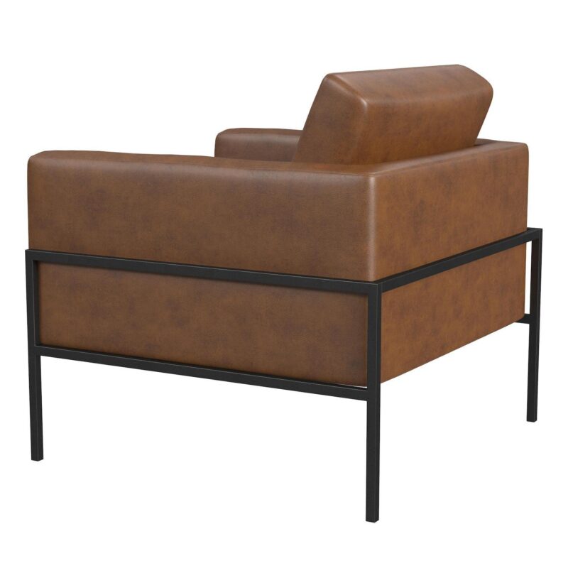 HomePop Faux Leather Metal Accent Chair - Image 8