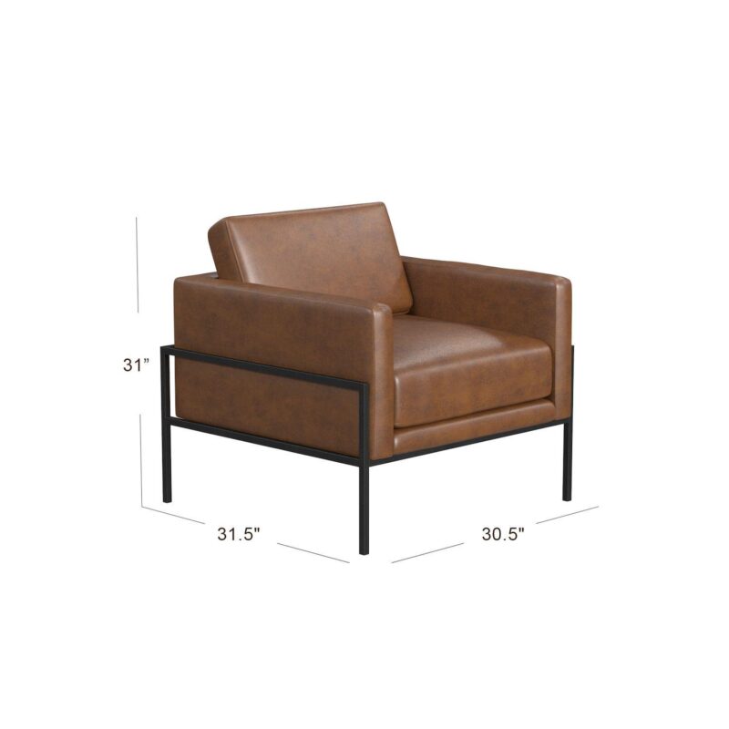 HomePop Faux Leather Metal Accent Chair - Image 12