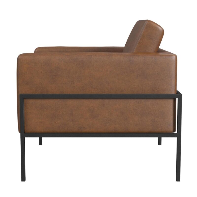 HomePop Faux Leather Metal Accent Chair - Image 6