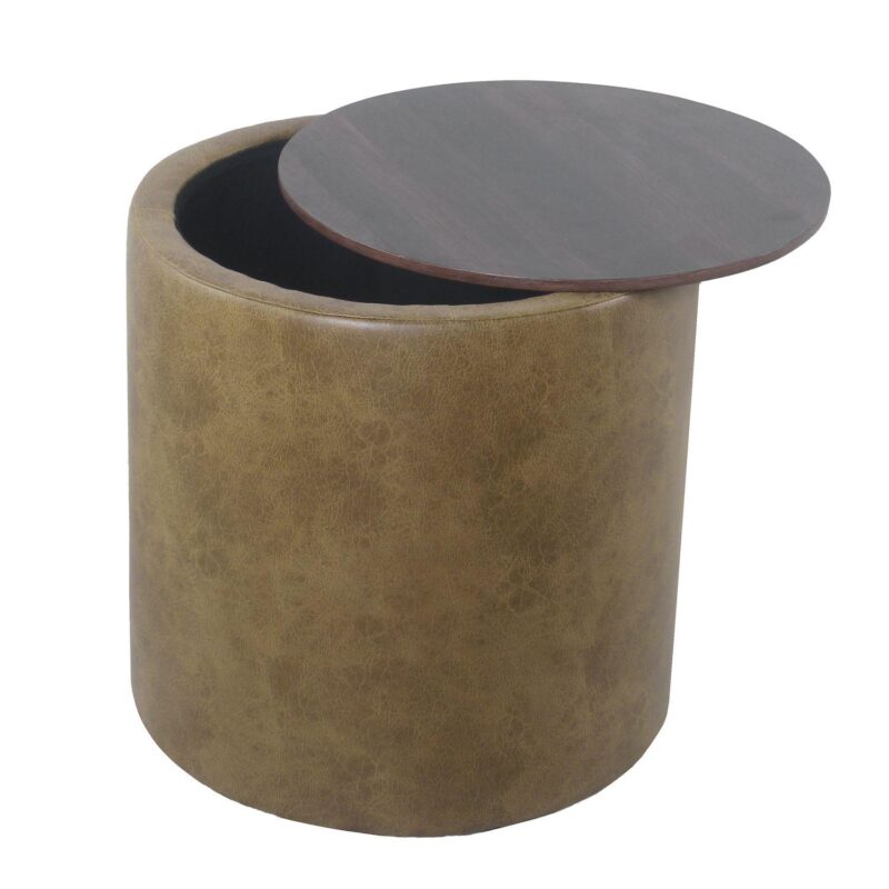 HomePop Faux Leather Storage Ottoman - Image 9