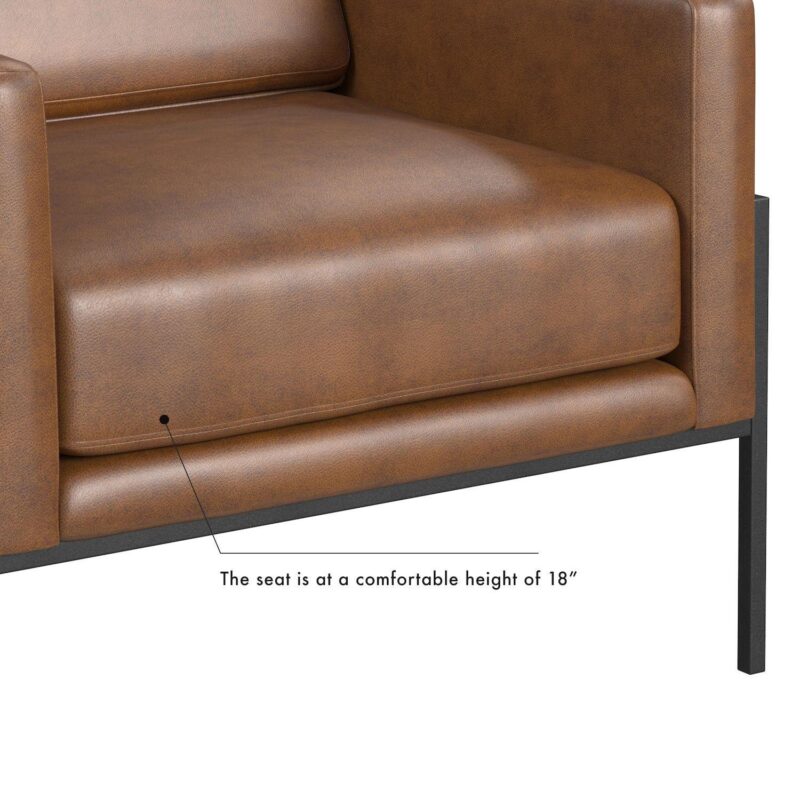 HomePop Faux Leather Metal Accent Chair - Image 10