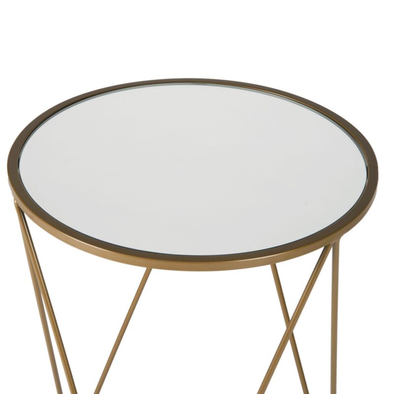 HomePop Geometric Gold Finish End Table - Image 6