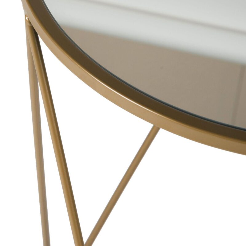 HomePop Geometric Gold Finish End Table - Image 4