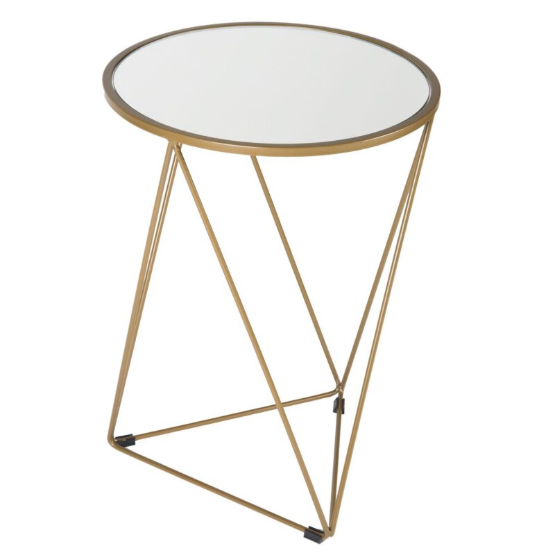 HomePop Geometric Gold Finish End Table - Image 8