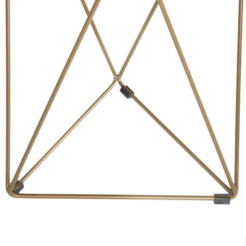 HomePop Geometric Gold Finish End Table - Image 5